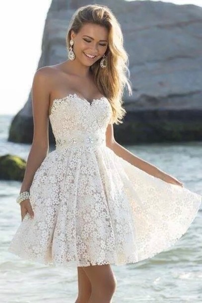 white mini formal dress