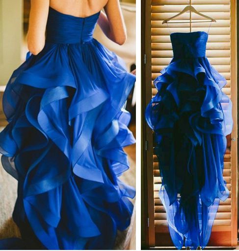 royal blue dress with ruffles